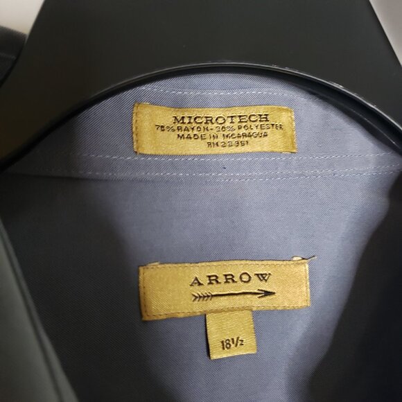 NWOT Arrow Half sleeve Shirt Gray Men's Neck 18 1/2 or XXL Short Soft Touch - Picture 6 of 7